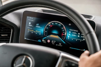 Mercedes Benz Actros Lenkrad und Cockpit